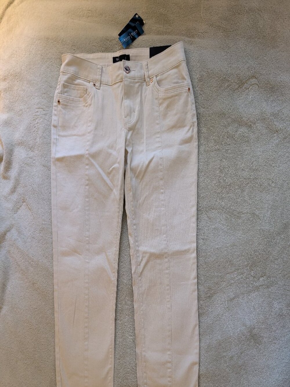 NEW WOMEN'S WHITE HOUSE BLACK MARKET PANTS 2 Skimmer Rose Gold Color Zipper